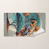 アフリカのサファリライオンの頭 バスタオルセット (ハンドタオル)