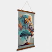 アフリカのサファリライオンの頭 吊り下げ型タペストリー (傾斜あり)