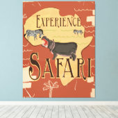 アフリカのサファリヴィンテージ旅行ポスターを体験 キャンバスプリント (インサイチュ (ウッドフロア))