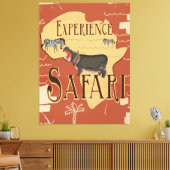 アフリカのサファリヴィンテージ旅行ポスターを体験 キャンバスプリント (インサイチュ (リビング))