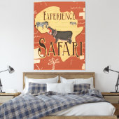 アフリカのサファリヴィンテージ旅行ポスターを体験 キャンバスプリント (インサイチュ (寝室))