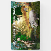 アフリカのサファリ動物林地動物園の誕生日 横断幕 (縦)