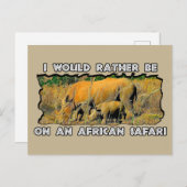 アフリカのサファリ系のサイの品種を好む シーズンポストカード (正面/裏面)