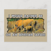 アフリカのサファリ系のサイの品種を好む シーズンポストカード (正面)