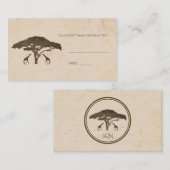 アフリカのサファリ結婚のキリンのテーブル プレイスカード (正面/裏面)