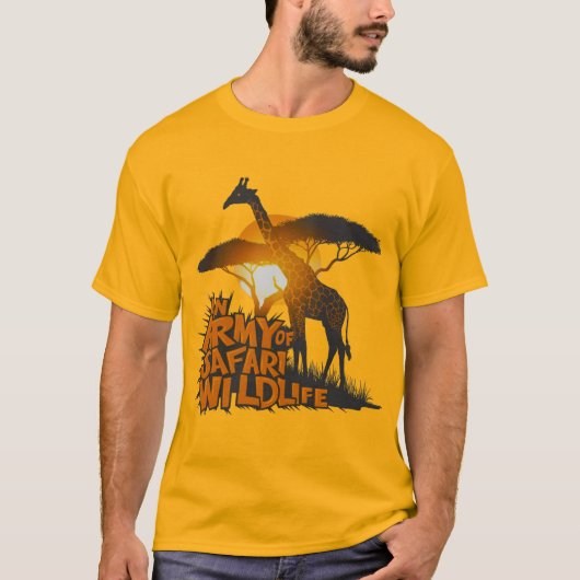 アフリカのサファリ野生生物：マジェスティックジラフェス美しい Tシャツ (正面)