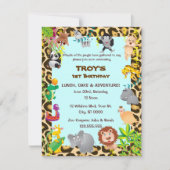 アフリカのサファリ-最初誕生日のパーティの招待状 招待状 (正面)