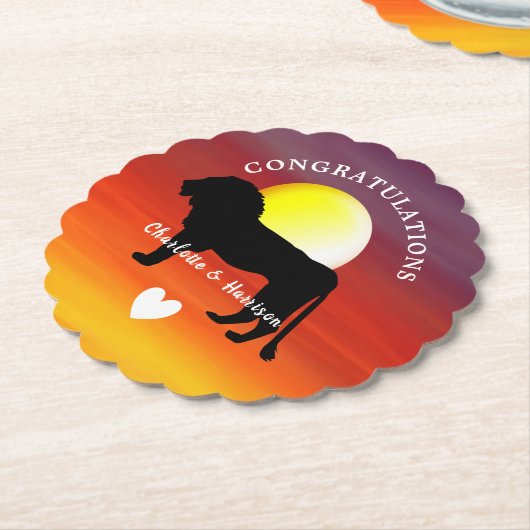 アフリカのサファ結婚リテーマおめでとう ペーパーコースター (アングル)