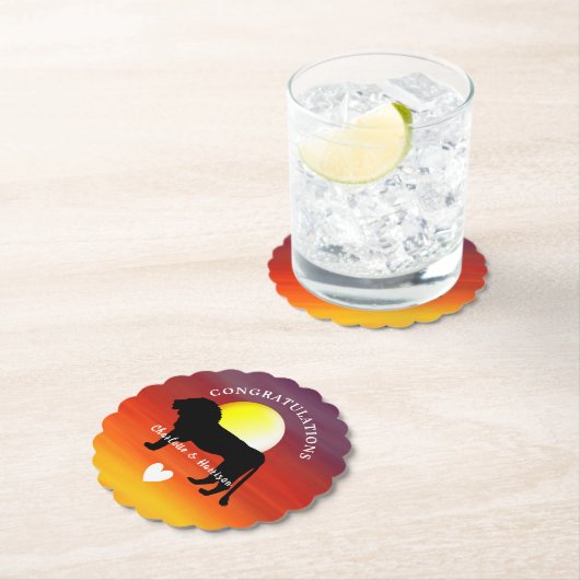 アフリカのサファ結婚リテーマおめでとう ペーパーコースター (インサイチュ)