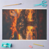 アフリカのサンセットツリーゾウの切り離し 薄葉紙 (クラフト)