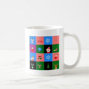アフリカのサンタクロース色ブロック コーヒーマグカップ