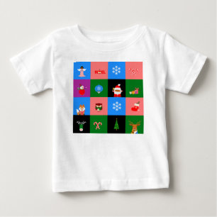 アフリカのサンタクロース色ブロック ベビーTシャツ