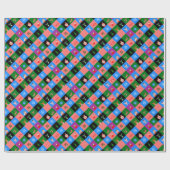 アフリカのサンタクロース色ブロック ラッピングペーパー (フラット)