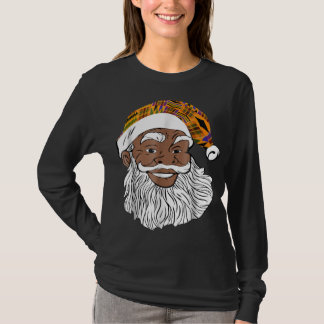 アフリカのサンタクロース ケンテ帽子 面白い アフリカのクリスマス Tシャツ