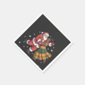 アフリカのサンタ夫人クロース踊りアフリカ系アメリカ スタンダードカクテルナプキン (角)