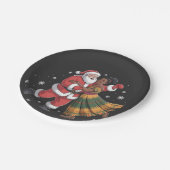 アフリカのサンタ夫人クロース踊りアフリカ系アメリカ ペーパープレート (アングル)