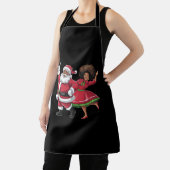 アフリカのサンタ夫人クロース踊りアメリカのクリスマス エプロン (インサイチュ)