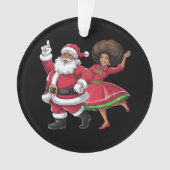 アフリカのサンタ夫人クロース踊りアメリカのクリスマス オーナメント (正面)