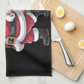 アフリカのサンタ夫人クロース踊りアメリカのクリスマス キッチンタオル (四つ折り)