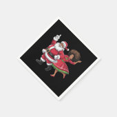 アフリカのサンタ夫人クロース踊りアメリカのクリスマス スタンダードカクテルナプキン (角)