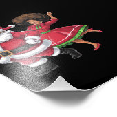 アフリカのサンタ夫人クロース踊りアメリカのクリスマス フォトプリント            (角)