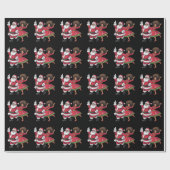 アフリカのサンタ夫人クロース踊りアメリカのクリスマス ラッピングペーパー (フラット)