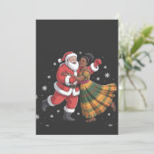 アフリカのサンタ クロースとダンシングするアフリカ系アメリカ人の女性 招待状 (スタンド正面)