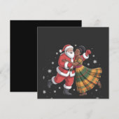 アフリカのサンタ クロースとダンシングするアフリカ系アメリカ人の女性 招待状 (正面/裏面)