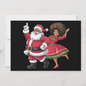 アフリカのサンタ クロースの妻が踊るアメリカのクリスマス シーズンカード (正面)