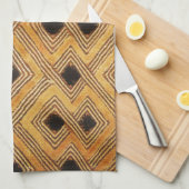 アフリカのザイール・コンゴ・クバ織物 キッチンタオル (四つ折り)
