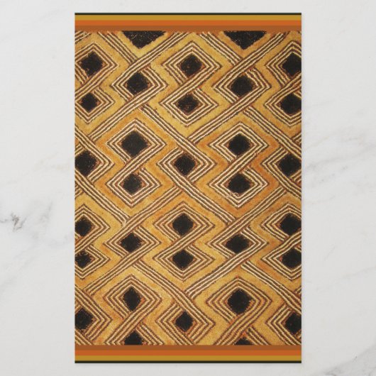 アフリカのザイール・コンゴ・クバ織物 便箋 (正面)