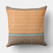 アフリカのシマウマタンのオレンジおよび青の装飾用クッション クッション (裏面)