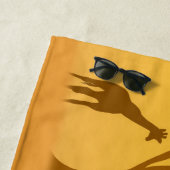 アフリカのシルエットの日没のデザイン ビーチタオル (インサイチュ)