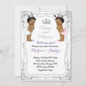 アフリカのシルバープリンスまたはプリンセスジェンダーの発表 招待状 (正面)