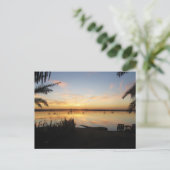 アフリカのシワ・オアシス州ファトナス島での夕日 ポストカード (スタンド正面)