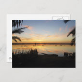 アフリカのシワ・オアシス州ファトナス島での夕日 ポストカード (正面/裏面)