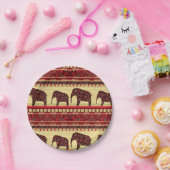 アフリカのシームレスエト伝統的ノゾウのトライバル ペーパープレート (パーティー)