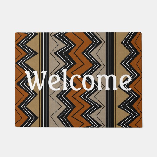 アフリカのジグザグ模様 ドアマット (正面)