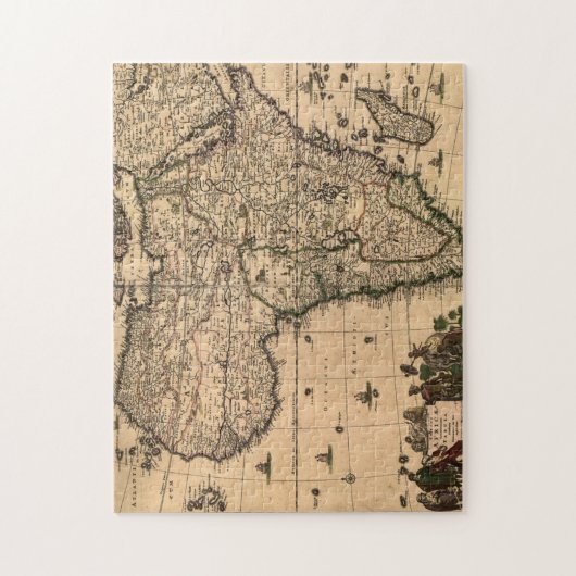 アフリカのジグソーパズルのゲームの1688旧世界の地図 ジグソーパズル (縦)