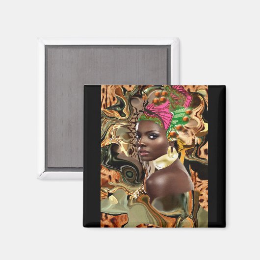 アフリカのジャングルの美しい マグネット (正面/裏面)