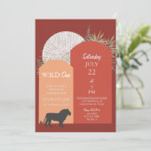 アフリカのジャングルサファリ ライオン ワイルドワン 招待状 (スタンド正面)