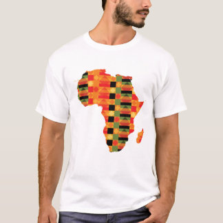 アフリカのスタイルケンテ布の織物模様 Tシャツ