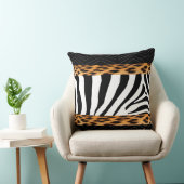アフリカのゼブラとヒョウのプリント クッション (椅子)