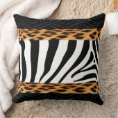 アフリカのゼブラとヒョウのプリント クッション (ブランケット)