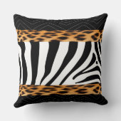 アフリカのゼブラとヒョウのプリント クッション (裏面)