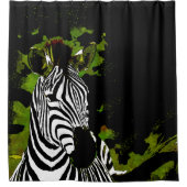 アフリカのゼブラの夜 シャワーカーテン (正面)