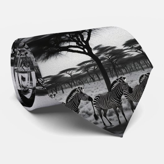 アフリカのゼブラス絵を描油、ネックタイ ネクタイ (ロール)