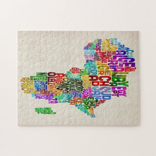 アフリカのタイポグラフィの地図 ジグソーパズル (横)