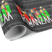 アフリカのダンサーと共にクワンザがキナーラキャンドルに火を付ける ラッピングペーパー (ロールコーナー)