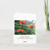 アフリカのチューリップ木Notecard カード (裏面)